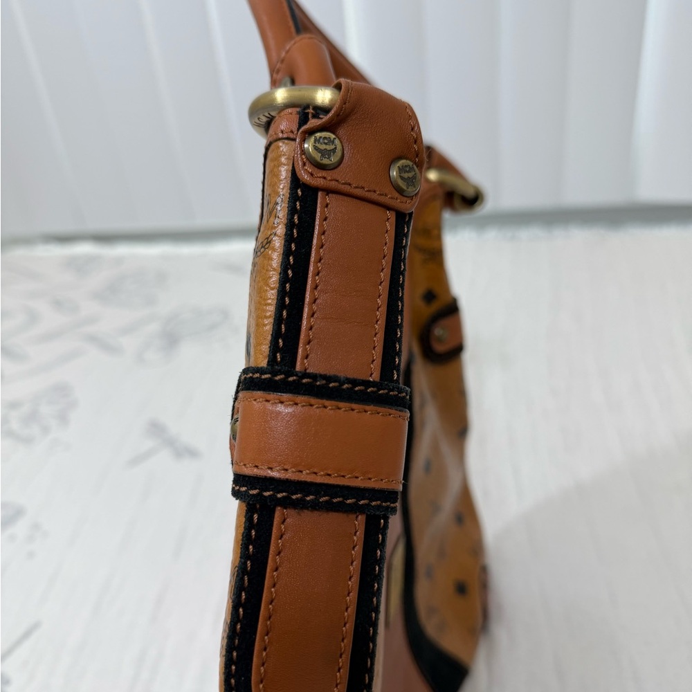 MCM Brown and Black Hobo Bag - Picture 4 of 12